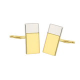 Kolczyki złote dwukolorowe blaszki