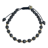 Pozłacana bransoletka na sznurku z hematytem