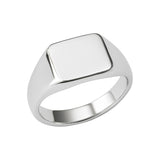 Srebrny sygnet geometryczny gładki