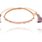 Bransoletka ze szklanymi różowymi koralikami