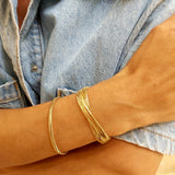 Bransoletka złota siatka gumka podwójna