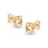 Złote kolczyki geometryczne supełki