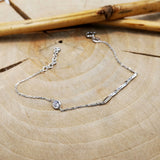 Bransoletka srebrna skręcana pałeczka z cyrkonią