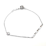 Bransoletka srebrna skręcana pałeczka z cyrkonią