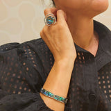 Pierścionek ze stali szlachetnej z okrągłą muszlą abalone