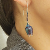 Kolczyki artystyczne niebieskie  tulipany Doriana Grabowskiego