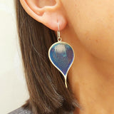 Kolczyki artystyczne liście niebiesko-srebrne Dorian Grabowski