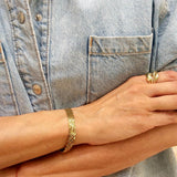 Bransoletka pozłacana potrójny warkocz