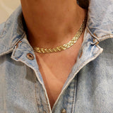 Naszyjnik pozłacany potrójna warkocz