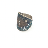 Pierścionek artystyczny niebieski "koronka" Dorian Grabowski