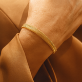 Bransoletka złota siatka gumka