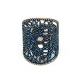 Pierścionek artystyczny niebieski koronkowy Dorian Grabowski