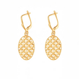 Złote kolczyki małe ażurowe diamentowane na zapięciu angielskim