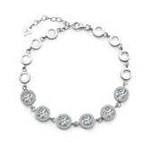 Bransoletka srebrna ozdobna z okrągłymi cyrkoniami