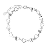 Bransoletka srebrna z serduszkami