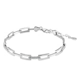 Bransoletka srebrna z prostokątnymi ogniwami