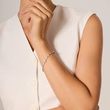 Bransoletka srebrna z cyrkoniami w kształcie łezki