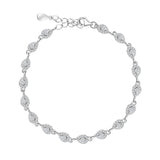 Bransoletka srebrna z cyrkoniami w kształcie łezki