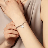 Bransoletka srebrna z gładką okrągłą blaszką