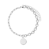 Bransoletka srebrna z gładką okrągłą blaszką