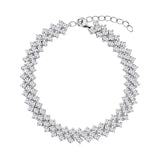 Bransoletka srebrna z potrójnym rzędem cyrkonii