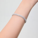 Bransoletka srebrna z potrójnym rzędem cyrkonii