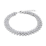 Bransoletka srebrna z potrójnym rzędem cyrkonii