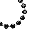 Bransoletka srebrna ozdobna z okrągłymi czarnymi cyrkoniami