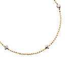 Bransoletka srebrna pozłacana z fasetowanymi kulkami