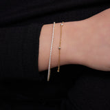 Bransoletka srebrna pozłacana z fasetowanymi kulkami