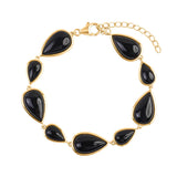 Srebrna pozłacana bransoletka z onyksem