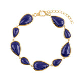 Srebrna pozłacana bransoletka z kamieniem lapis lazuli