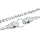 Srebrna bransoletka łańcuszkowa z motywem węża