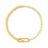 Bransoletka srebrna złocona z ozdobnym zapięciem