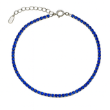 Bransoletka srebrna tenisowa z granatowymi cyrkoniami