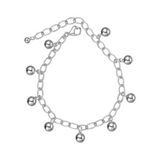 Bransoletka srebrna łańcuszkowa z kulkami