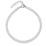 Bransoletka tenisowa srebrna z cyrkoniami 3mm