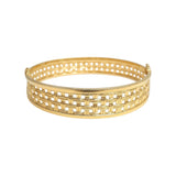 Złota bransoletka sztywna pleciona