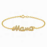 Bransoletka pozłacana personalizowana z napisem "mama"