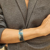 Bransoletka artystyczna niebieskie prostokąty Dorian Grabowski