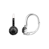Srebrne kolczyki z czarnymi cyrkoniami na biglu