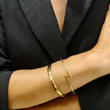 Złota sztywna bransoletka bangle delikatny gwóźdź
