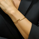 Złota sztywna bransoletka bangle delikatny gwóźdź