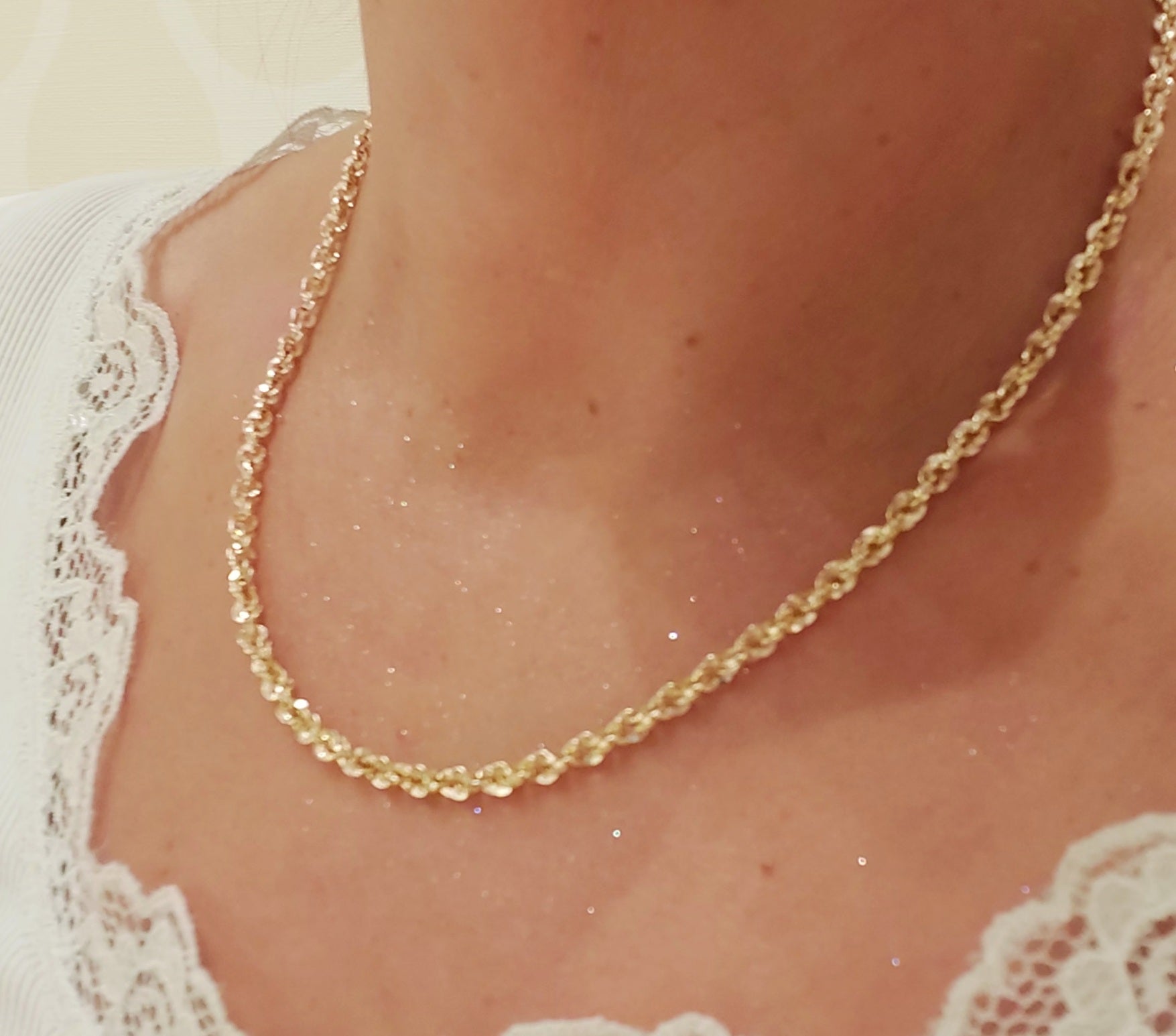 Naszyjnik złoty irydia diamentowana