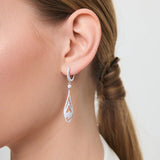Kolczyki srebrne wiszące łezki z cyrkoniami