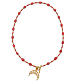 Naszyjnik srebrny pozłacany z naturalnym koralem