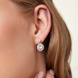 Srebrne pozłacane kolczyki podwójna cyrkonia