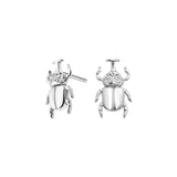 Kolczyki srebrne skarabeusz