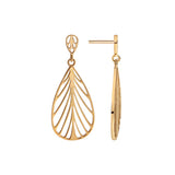 Kolczyki srebrne pozłacane listki ażurowe na sztyfcie