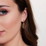 Kolczyki srebrne pozłacane listki ażurowe na sztyfcie